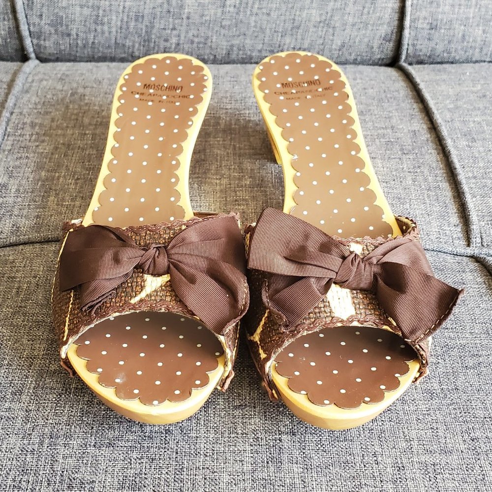 MOSCHINO Brown Bow Clog